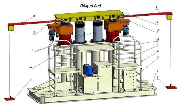 Система подъёма поворотной платформы экскаватора гидравлическая (КГПЭ4-210У)